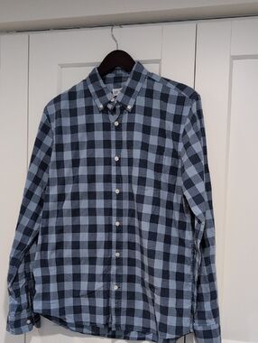 GAP Men's Blue Buffalo Check Button-Down Shirt